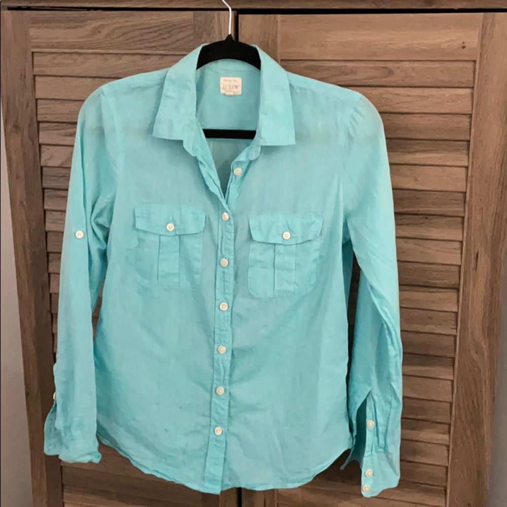 J Crew "The Perfect Shirt" Blue